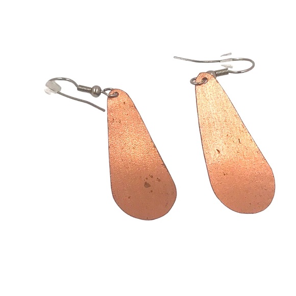 Copper Inlaid Earrings from Turkey - Picture 2 of 3